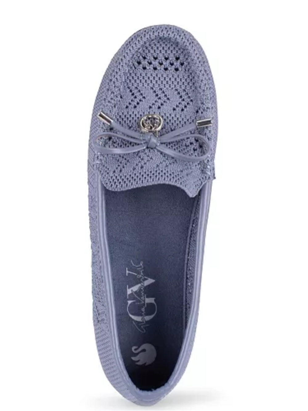 Gloria Vanderbilt Knit Bow Loafer in Dusty Blue